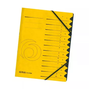 Herlitz easyorga Teczka do sortowania A4, 12 przegród, żółta