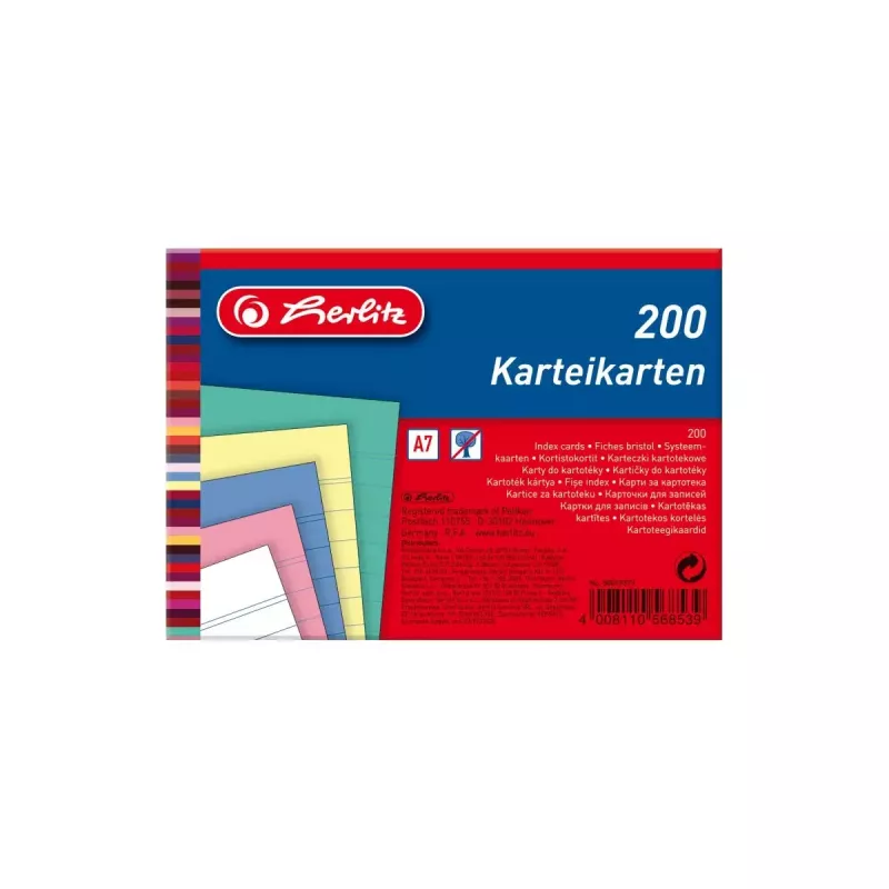 Kartka indeksowa Herlitz 50019373 niebieska różowa różana