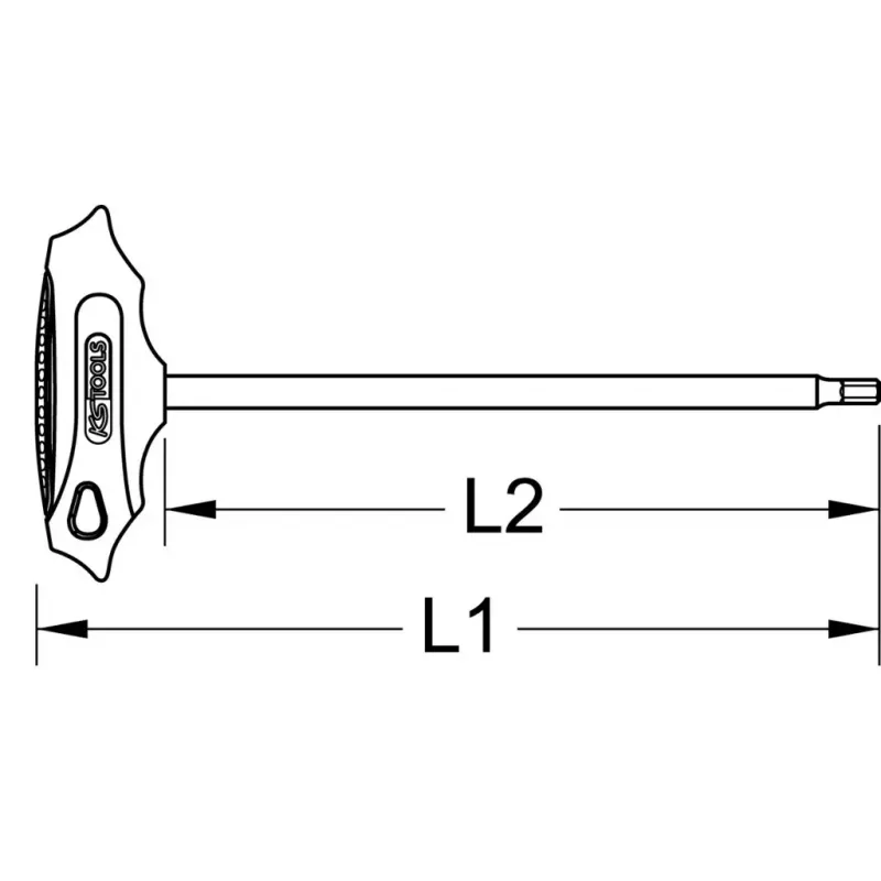 Klucz imbusowy z uchwytem typu T KS Tools 158.5122 Stal chromowo-wanadowa 28 cm
