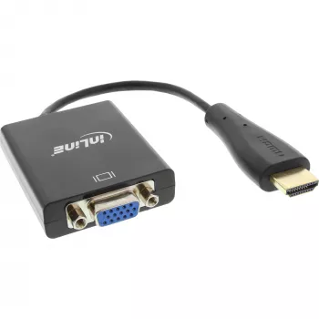 InLine Converter HDMI na VGA z wejściem audio, wyjście HDMI VGA i dźwięk stereofoniczny