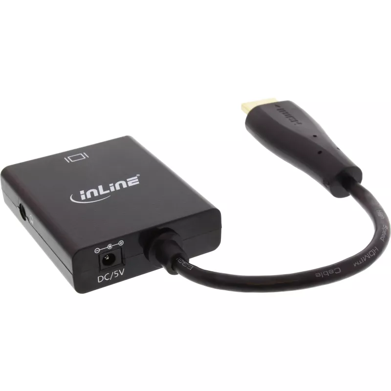 InLine Converter HDMI na VGA z wejściem audio, wyjście HDMI VGA i dźwięk stereofoniczny