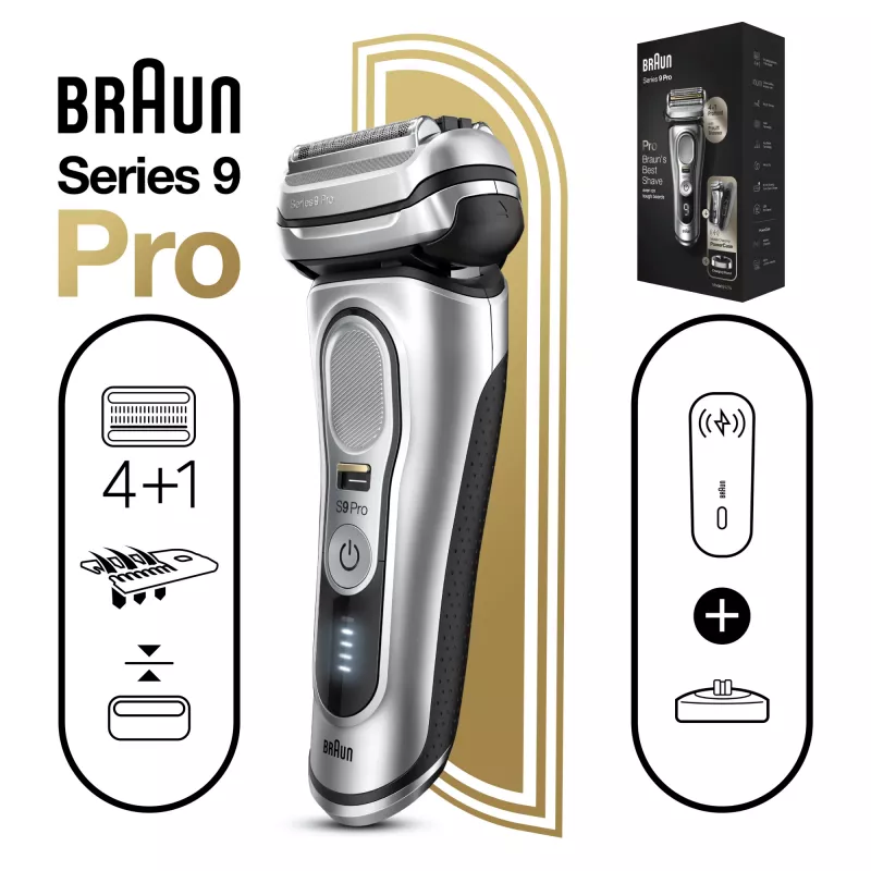 Golarka Braun Series 9 Pro 81744531, męska, foliowa, trymer, srebrna
