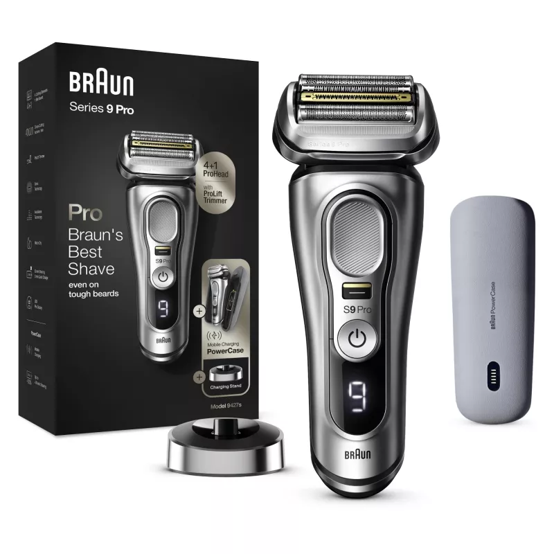 Golarka Braun Series 9 Pro 81744531, męska, foliowa, trymer, srebrna