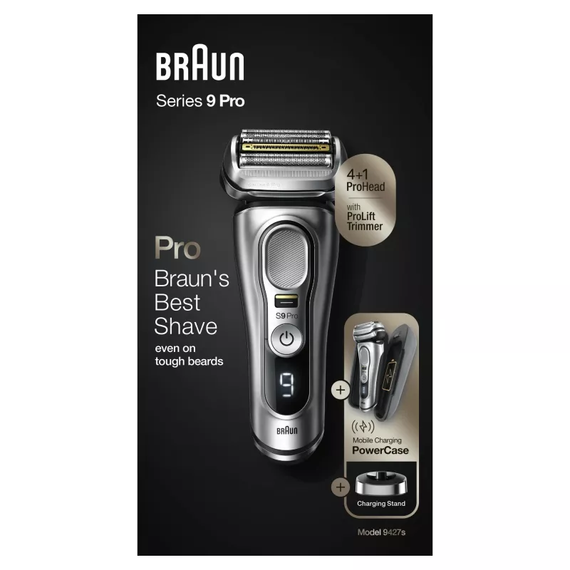 Golarka Braun Series 9 Pro 81744531, męska, foliowa, trymer, srebrna