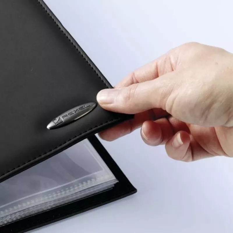 Rexel Soft Touch Smooth A4 książka prezentacyjna 24 Pocket Czarny, Czarny, 24 kieszeni, A4, 530 g, 237 mm, 324 mm