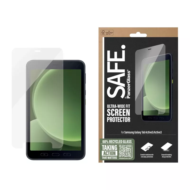 PanzerGlass SAFE. by ® Szkło ochronne Samsung Galaxy Tab Active5 | Active3 | Ultra-Wide Fit