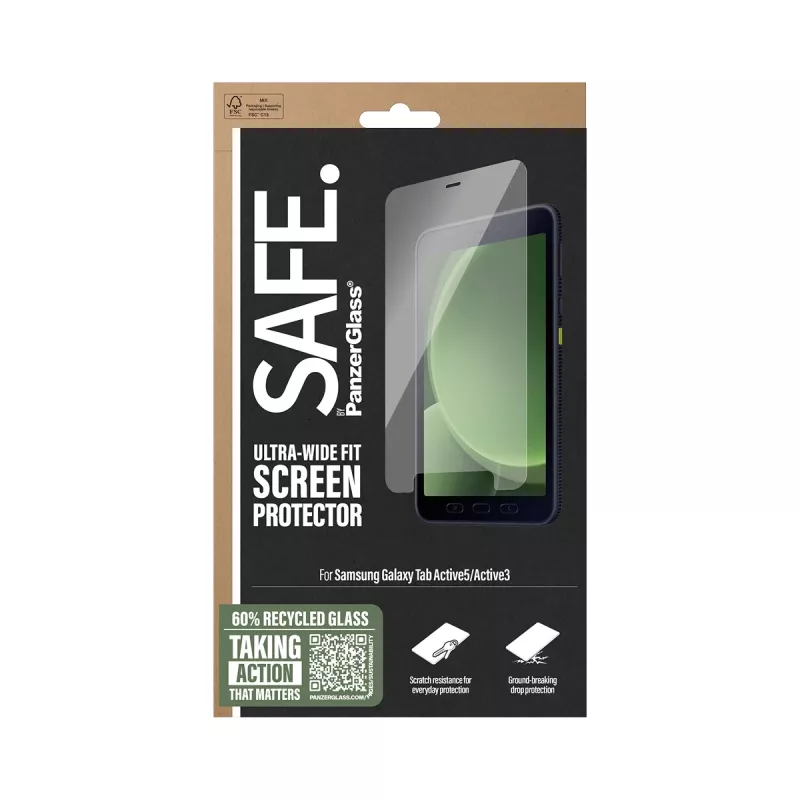 PanzerGlass SAFE. by ® Szkło ochronne Samsung Galaxy Tab Active5 | Active3 | Ultra-Wide Fit