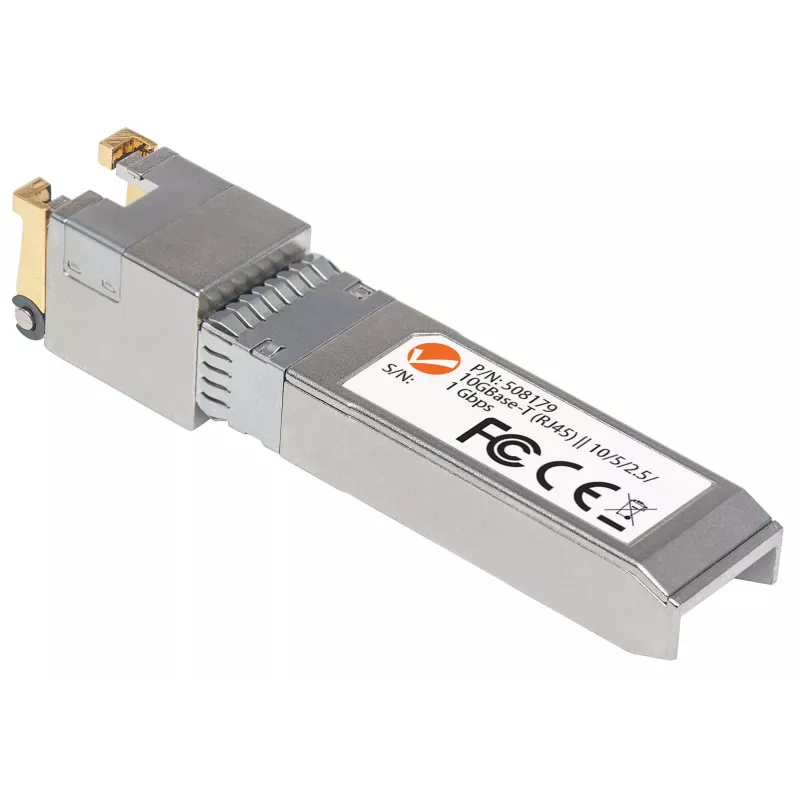 Moduł transceiver Intellinet, 10 Gigabit miedź SFP+, port 10GBase-T (RJ45), 30m, prędkość transferu danych do 10 Gb/s z okablowaniem Cat6a, Ethernet, Światłowód/Fiber, zgodny z MSA, odpowiednik Cisco MA-SFP-10G-T, trzyletnia gwarancja