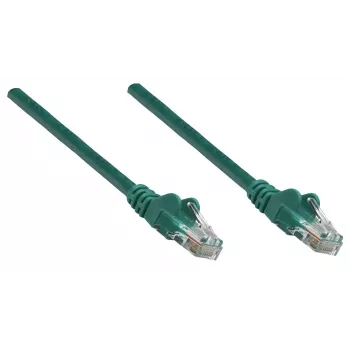 Intellinet kabel krosowy sieciowy, kat.6, 2m, zielony, miedziany, U/UTP, PVC, RJ45, pozłacane styki, bezzaczepowa osłona wtyku, wzmocniona, dożywotnia gwarancja