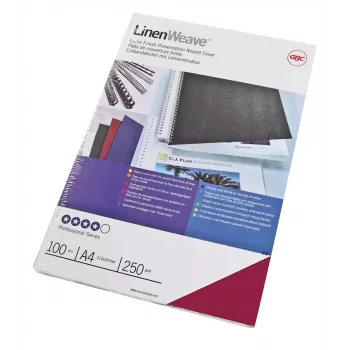 GBC LinenWeave Okładki do bindowania 250 g/m² A4 Czerwone (100), A4, Czerwony, 250 g/m², 100 szt., Egipt