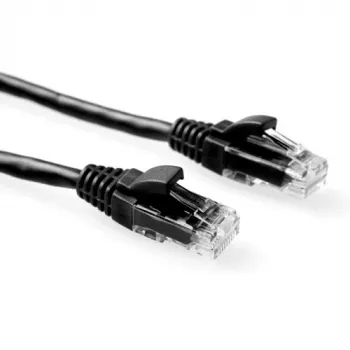 ACT Czarny 10 metrów kabel krosowy U/UTP CAT6 z osłoną przeciwzaczepową i złączami RJ45