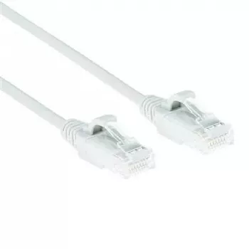 ACT biały kabel krosowy slimline LSZH U/UTP CAT6 0,25 m z wtykami RJ45 bez zaczepów