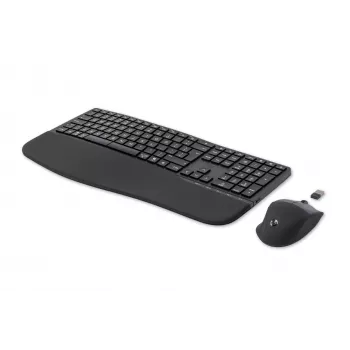 HP 680 Comfort Dual-Mode klawiatura and mysz Combo, Full-size (100%), Wireless, RF Wireless + Bluetooth, QWERTY, Czarny, mysz included