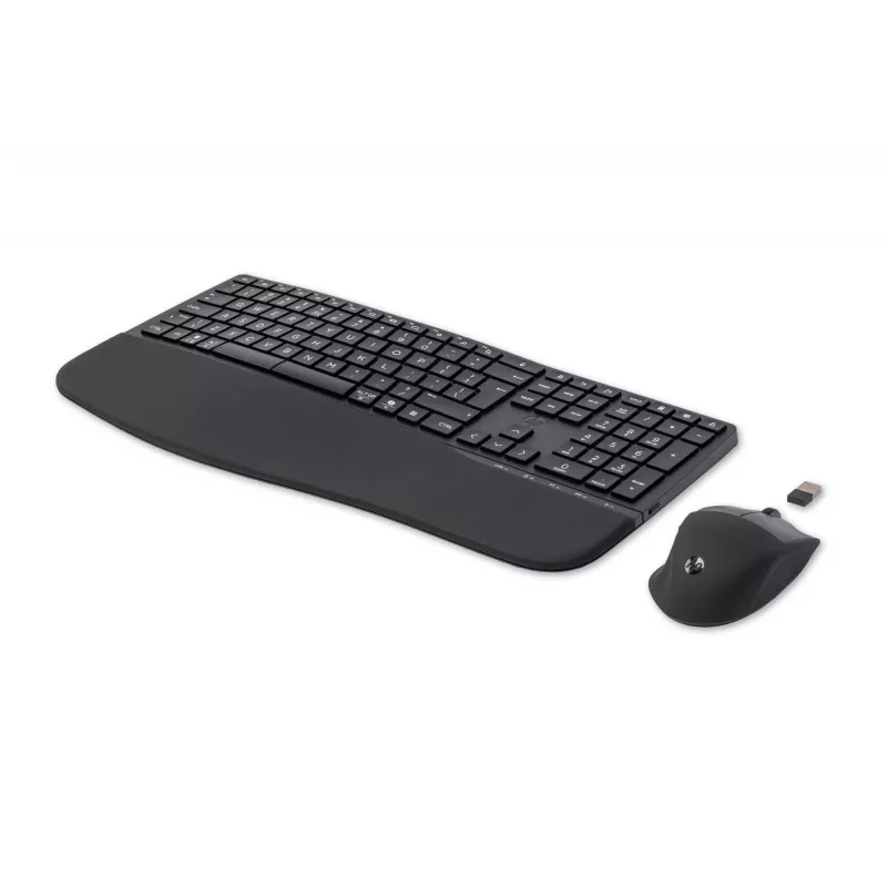 HP 680 Comfort Dual-Mode klawiatura and mysz Combo, Full-size (100%), Wireless, RF Wireless + Bluetooth, QWERTY, Czarny, mysz included