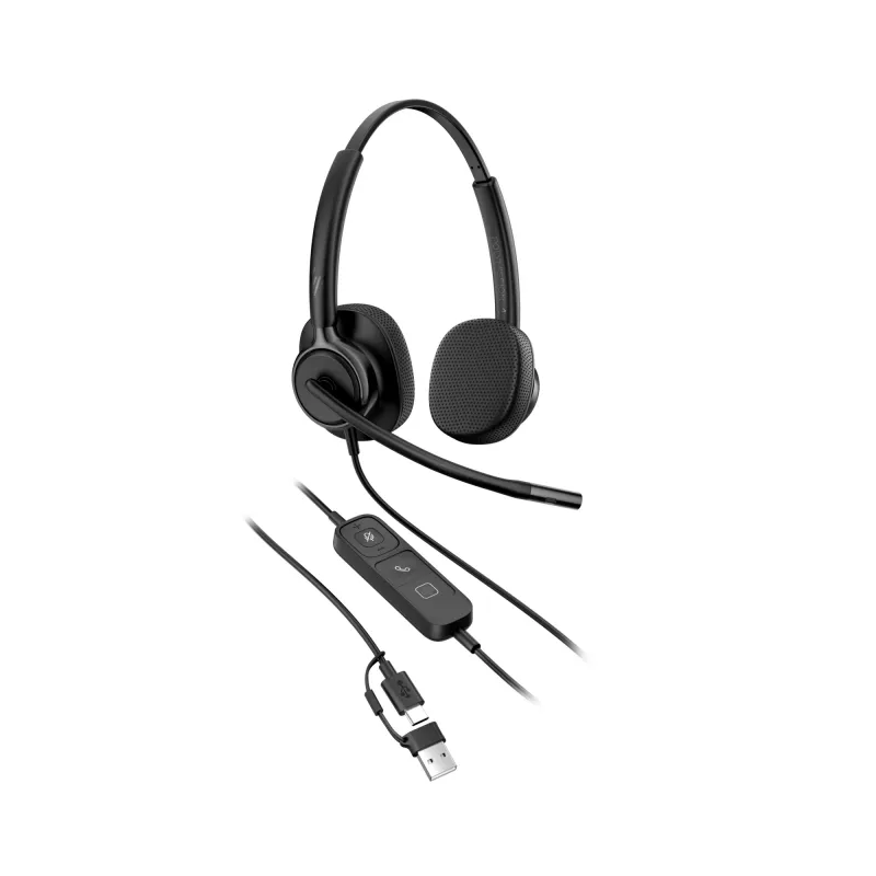Przewodowy zestaw słuchawkowy stereo HP Poly Mission 425 USB — Bulk, waga 132 g