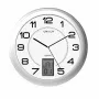 Zegar ścienny/stolikowy Unilux 100340853 — kwarcowy, okrągły metaliczny srebrny, Ø 31 cm, bateria AA/AAA