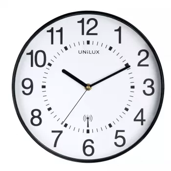 Zegar ścienny atomowy Unilux WAVE Okrągły Czarny, średnica 30 cm, bateria AA, 1,5 V