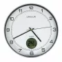 Zegar ścienny/biurkowy Unilux 400094592 — kwarcowy, okrągły, metaliczny srebrny, Ø 30 cm, bateria AA/AAA
