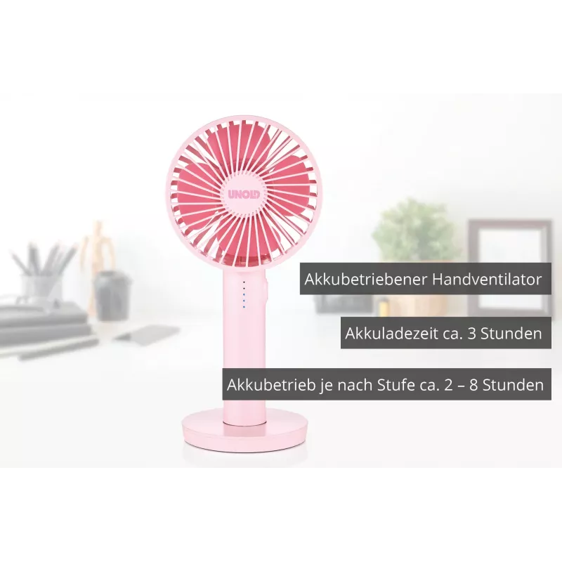 Wachlarz ręczny Unold Breezy II Różowy 10 cm