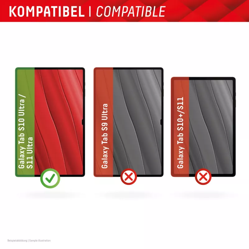 Szkło ochronne Displex Tablet Glass (9H) do Samsung Galaxy Tab S10 Ultra/S11 Ultra, ramka montażowa Eco, niełamliwe