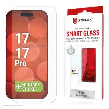 Displex Smart Glass (9H) do Apple iPhone 17/17 Pro, naklejka montażowa, niezniszczalne
