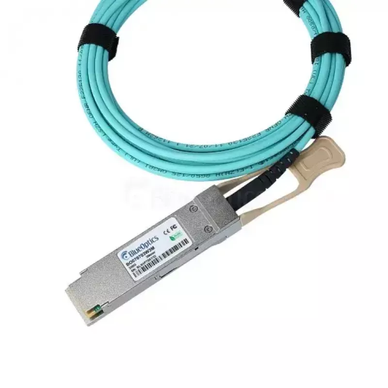 Kabel AOC BlueOptics InfiniBand/światłowód QSFP56–QSFP56 15 m cyjan