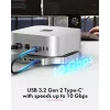 ICY BOX 7-w-1 Stacja dokująca USB Type-C z gniazdem M.2 NVMe, SSD, karta pamięci, M.2, 4 TB, USB 3.2 Gen 2 (3.1 Gen 2) Type-C, srebrny, aluminium