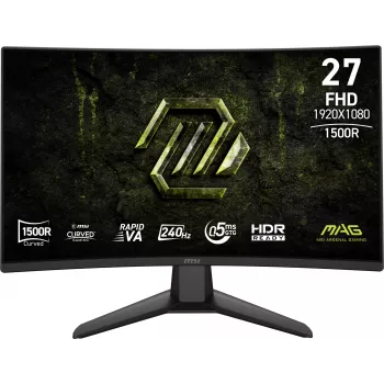 MSI MAG 274CF X24 zakrzywiony monitor Rapid VA 27 cali, Full HD 1920×1080, 0,5 ms, 300 cd/m², VESA, czarny