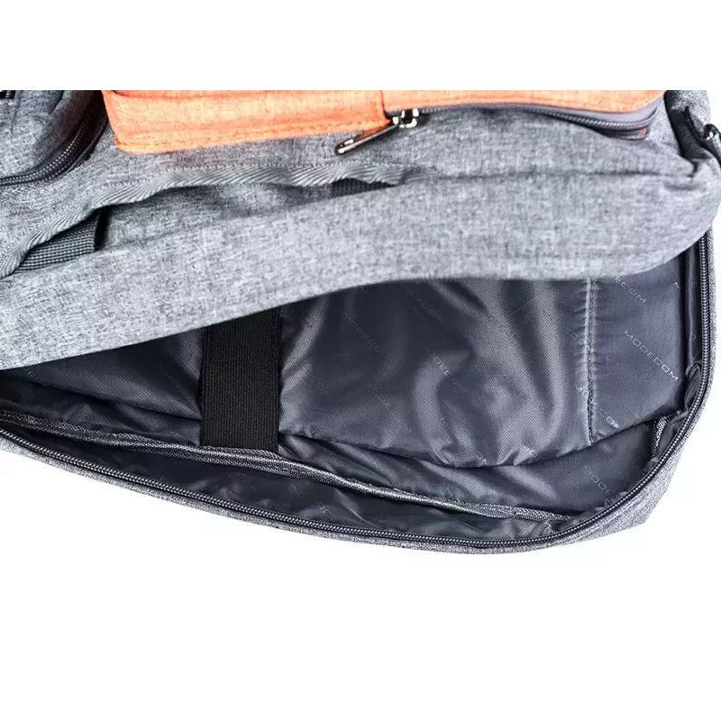 Torba na ramię MODECOM RENO dla laptopów 15,6 cala (39,6 cm), nylon, szary/pomarańczowy
