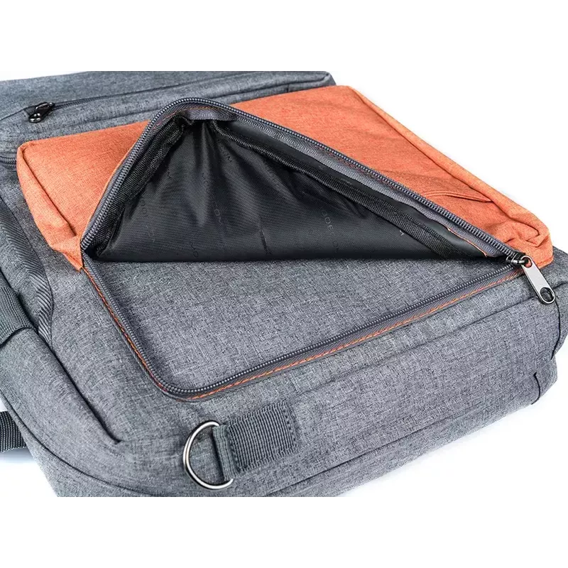 Torba na ramię MODECOM RENO dla laptopów 15,6 cala (39,6 cm), nylon, szary/pomarańczowy