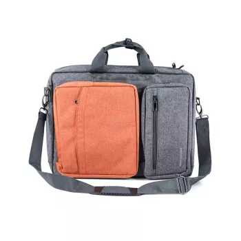 Torba na ramię MODECOM RENO dla laptopów 15,6 cala (39,6 cm), nylon, szary/pomarańczowy
