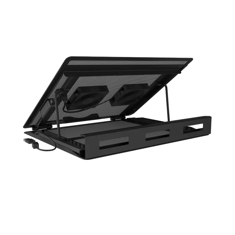 Podkładka chłodząca pod laptopa NATEC Tern 2 Plus — 2 wentylatory, do laptopów do 17,3 cala, czarna