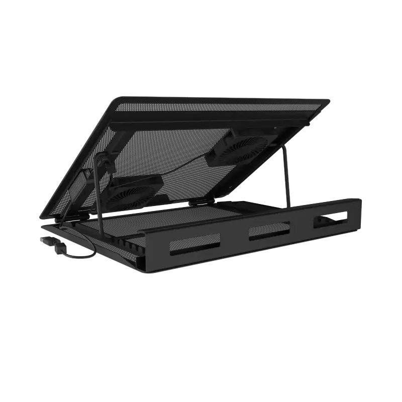 Podkładka chłodząca pod laptopa NATEC Tern 2 Plus — 2 wentylatory, do laptopów do 17,3 cala, czarna