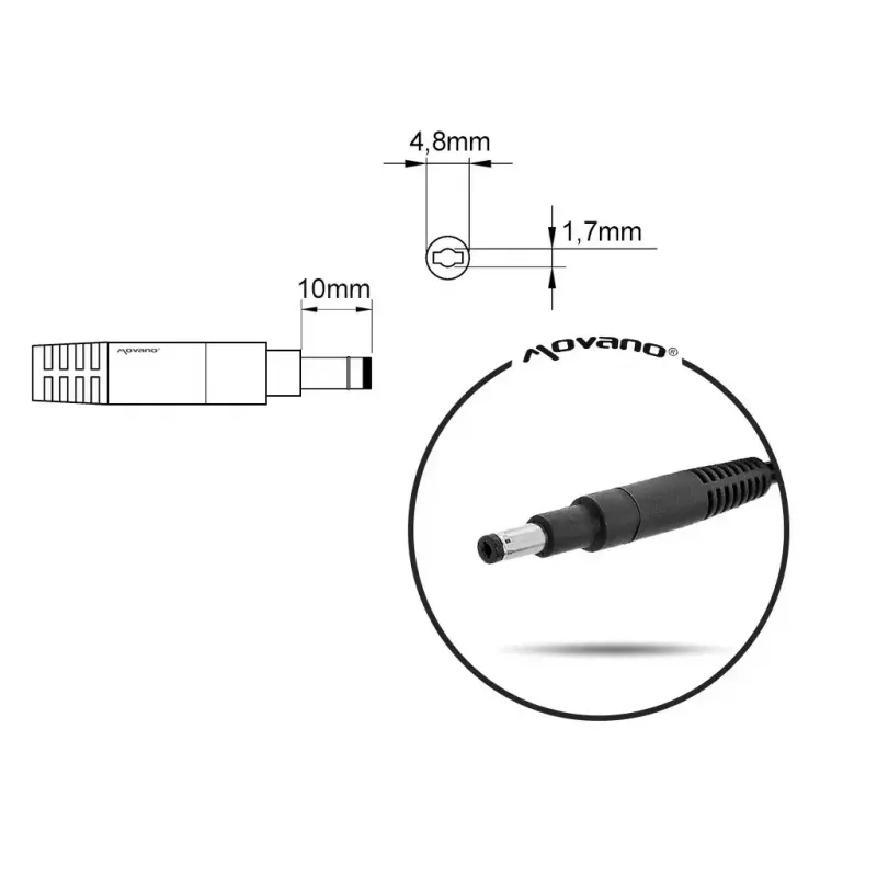 Ładowarka do notebooka MITSU 19.5V 3.33A (złącze 4.8×1.7) do HP