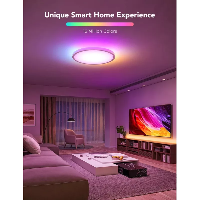 Inteligentne światło sufitowe Govee 30cm RGBWW + RGBIC Wi‑Fi/Bluetooth 28 W, biały, Ø300×30 mm