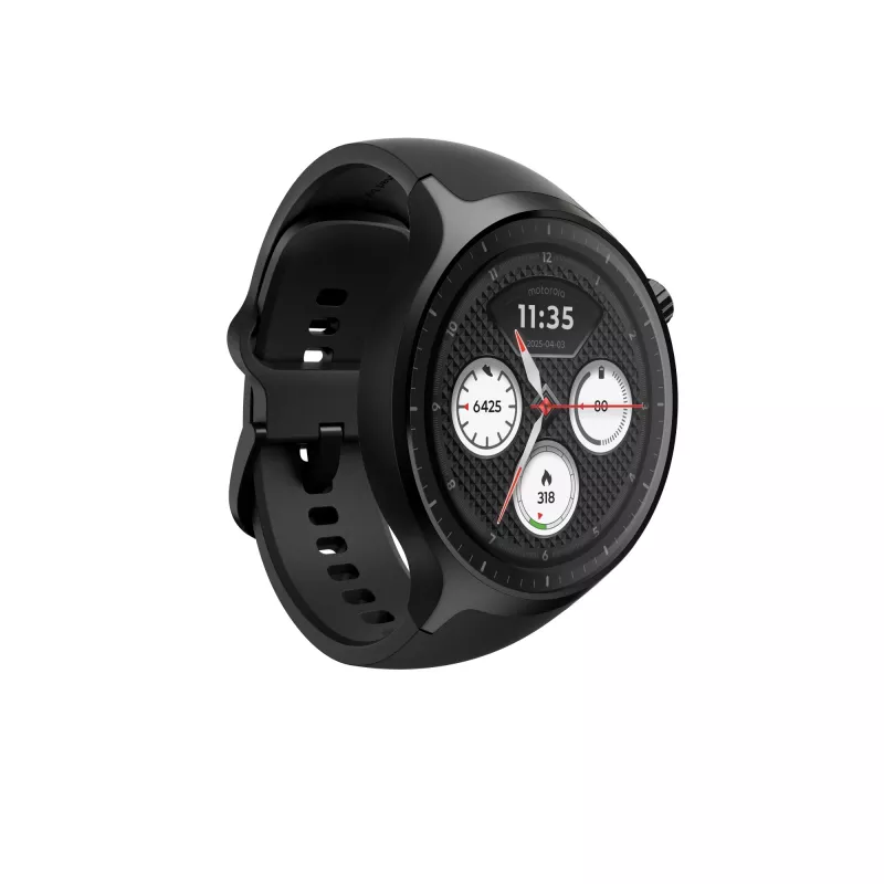 Motorola Moto Watch 3,63 cm (1,43 cala) OLED 47 mm Cyfrowy Ekran dotykowy Czarny GPS (satelitarny)