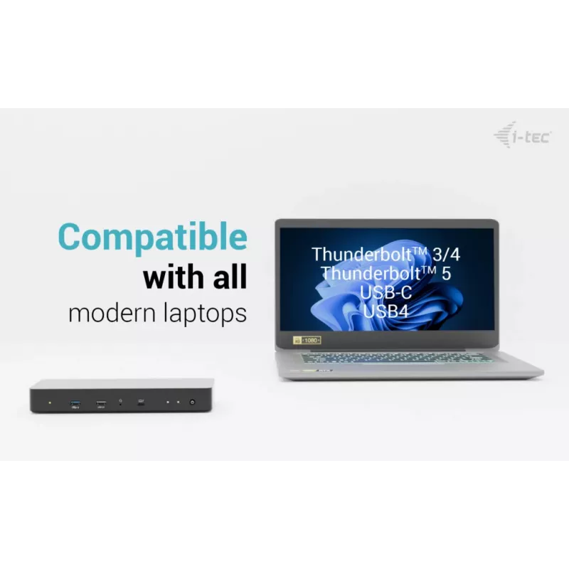 i-tec Thunderbolt 4 Intelligent Dual Display Docking Station + Power Delivery 90W