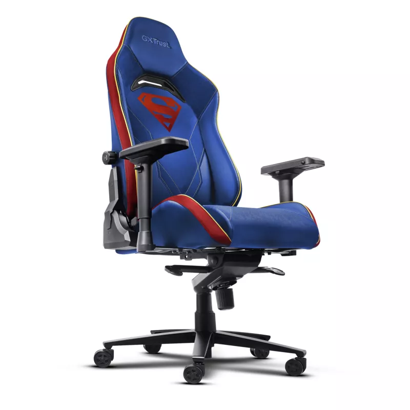 Fotel gamingowy TRUST RUYA PRO GXT721SM Superman — ergonomiczny design, regulowana wysokość