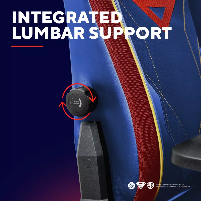 Fotel gamingowy TRUST RUYA PRO GXT721SM Superman — ergonomiczny design, regulowana wysokość