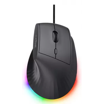 Mysz gamingowa TRUST GXT 145 Rexxa praworęczna USB Type-A 12800 DPI, przewodowa, podświetlenie RGB kółka, czarna