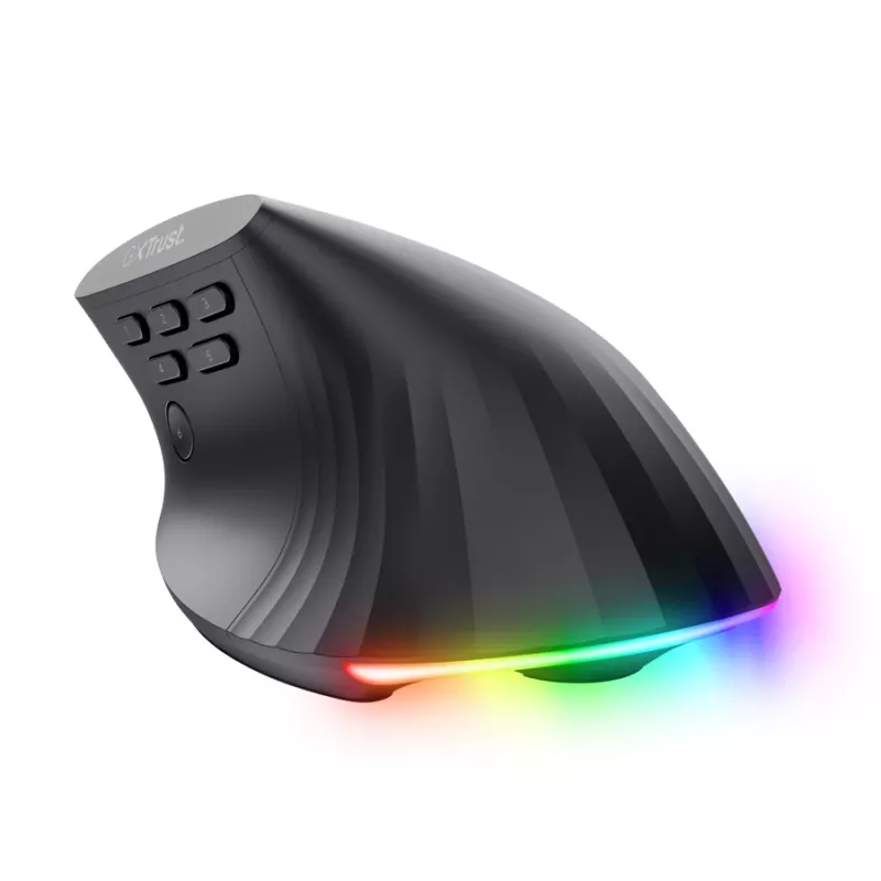 Mysz gamingowa TRUST GXT 145 Rexxa praworęczna USB Type-A 12800 DPI, przewodowa, podświetlenie RGB kółka, czarna