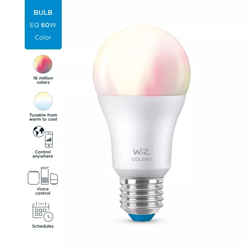 Inteligentna żarówka Telekom WiZ Bulb 8W (Eq.60W) A60 E27 — Wi‑Fi/Bluetooth, 8 kWh/1000h, 60×122 mm