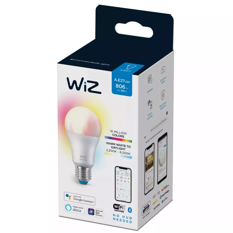 Inteligentna żarówka Telekom WiZ Bulb 8W (Eq.60W) A60 E27 — Wi‑Fi/Bluetooth, 8 kWh/1000h, 60×122 mm