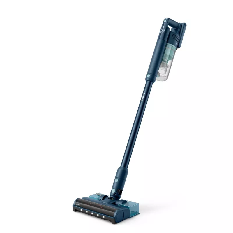 Odkurzacz pionowy Philips serii 5000 XC5041/01 — bezprzewodowy Li‑Ion 25,2 V, cyklonowy bezworkowy do czyszczenia na sucho i mokro, uchwyt pętlowy, zielony