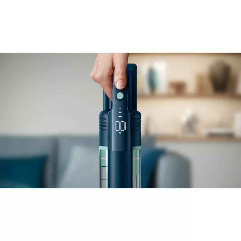 Odkurzacz pionowy Philips serii 5000 XC5041/01 — bezprzewodowy Li‑Ion 25,2 V, cyklonowy bezworkowy do czyszczenia na sucho i mokro, uchwyt pętlowy, zielony