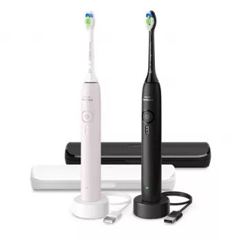 Ładowana szczoteczka soniczna Philips 3100 series HX4072/42 — 2 uchwyty, 2 główki czyszczące, akumulator litowo-jonowy, tryb Daily Care