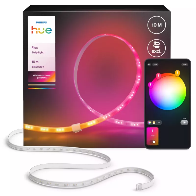 Uniwersalna taśma LED Philips Hue 00232121 — 10 000 mm, Ambience, wielokolorowa i neutralna biel, 1 700 lm