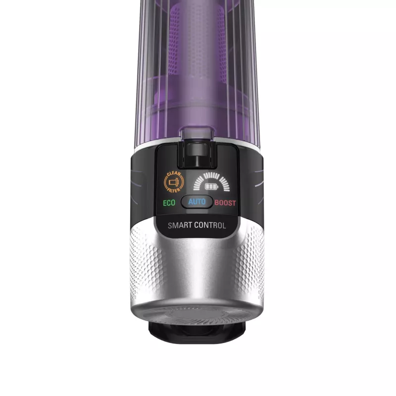 Odkurzacz pionowy 2-w-1 Rowenta RH2037, akumulatorowy, do suchych zanieczyszczeń, bezworkowy, 0,4 l, 250 W, czarny, fioletowy