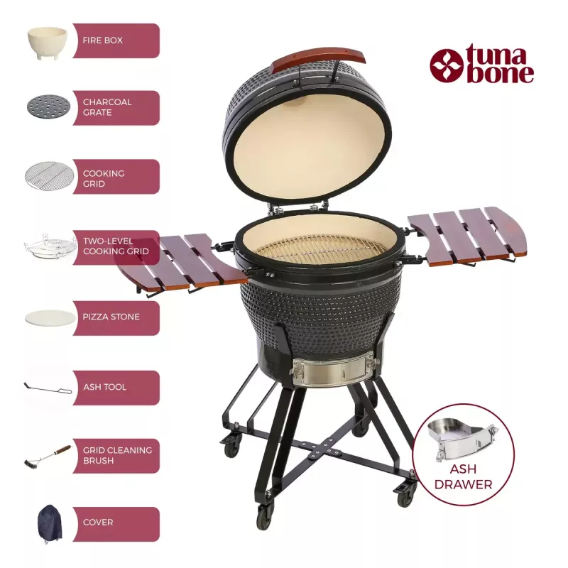 Grill Kamado Pro 22 cale TARGUS Rozmiar M Ciemnoszary