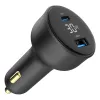 Ładowarka samochodowa Gembird TA-UC-AC2PD30LCD-CAR-01, USB-C, 30 W, 12–24 V, czarna